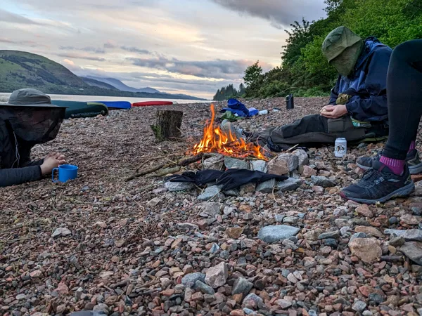 Campfire evening on the Great Glen Canoe Expedition